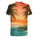 thumbnail image 3 of Camisetas de Manga Larga para Hombres Imprimir Fallow Cuello Redondo Camiseta, Moda Casual Manga Corta Mezcla de Algodón/Lino, 3 of 5