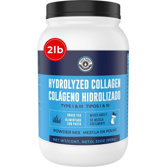 Colágeno Hidrolizado en Polvo Left Coast Performance, Péptidos de Colágeno, Suplemento Sin Sabor y Sin Azúcar para Piel, Cabello y Articulaciones, 82 Porciones