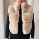 thumbnail image 1 of Chaleco corto de piel sintética para mujer, chaqueta mullida con cuello levantado, moda de otoño e invierno, novedad de 2023, 1 of 5