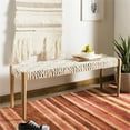 thumbnail image 7 of Pemberly Row Contemporary Leather Bench in Off White and Light Oak, 7 of 7