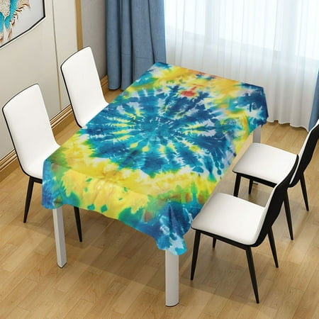 

ALAZA Blue Tie-dye Rectangle Tablecloth Tablecover Dinning Table Cloth 60 x120