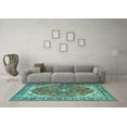 thumbnail image 3 of Ahgly Company Indoor Rectangle Medallion Turquoise Blue Traditional Area Rugs, 2' x 3', 3 of 4