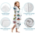thumbnail image 7 of White Cartoon Fantasy Dinosaurs Pattern Hooded Bath Towel，50"x30" for Ages 3 To 12 Kids, Quick Dry Lightweight Soft Microfiber Hood Beach Towel Cover Up for Kids, 7 of 7