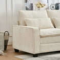 thumbnail image 5 of 99'' Cloud Couch Beige Sectional Deep Seat L-Shaped Chenille Sofa with 4 Seats and Movable Ottoman, comfy sectional couches for living room, 5 of 12