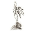 thumbnail image 1 of Sterling Silver 8" 4.5mm Charm Bracelet With Attached FLORIDA Word Coconut Palm Tree Charm, 1 of 1