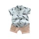 thumbnail image 1 of Odeerbi 1-5 Años Niños Verano Conjuntos Algodón Manga Corta Camisa Pantalones Cortos Conjunto Stand Up Cuello Camisa Cintura Elástica Pantalones Cortos Conjunto Dos Piezas, 1 of 4