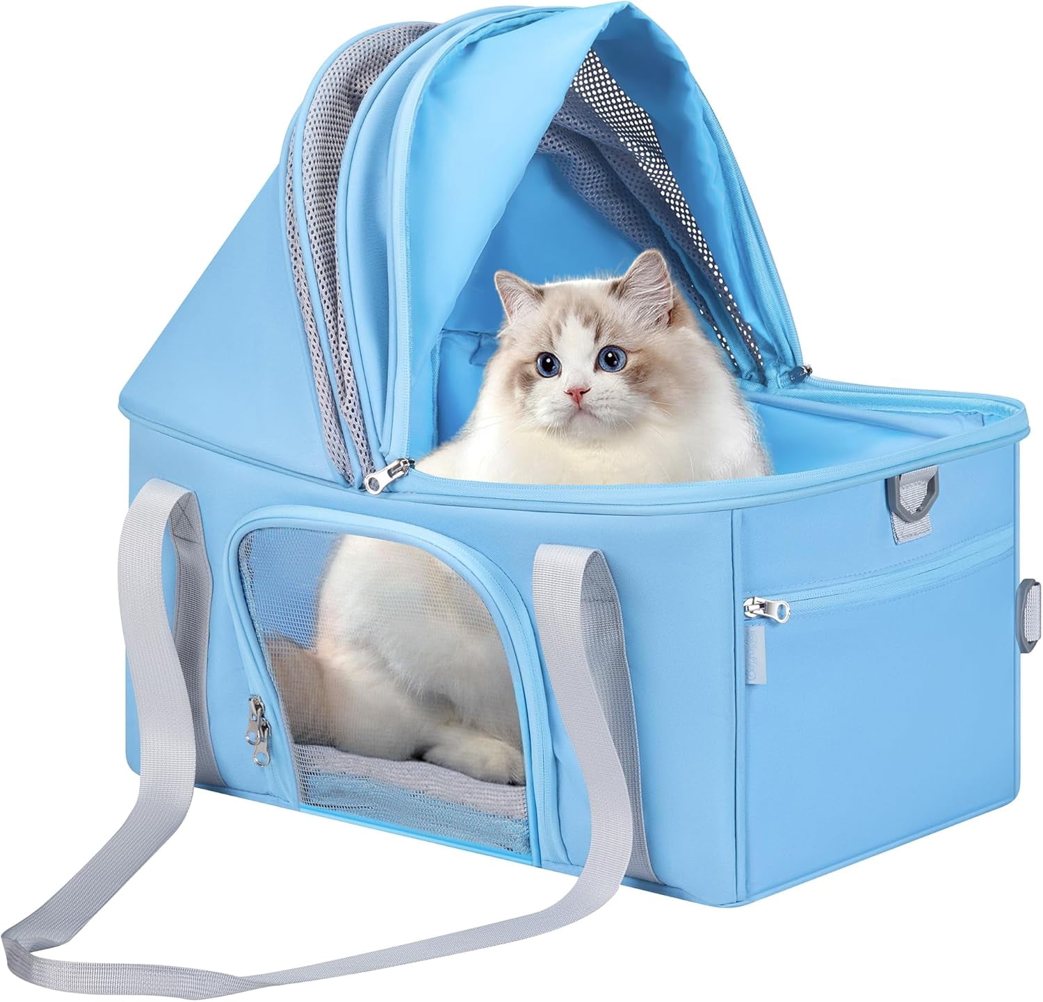 WheelX Portable Double Cat Carrier with Box for Multiple Animal