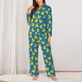 thumbnail image 6 of Rateoe Rubber Duck Pattern Womens Pajamas Set Long Sleeve Sleepwear Button Down Nightwear Soft Cotton Pj Lounge Sets, 6 of 9
