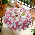 thumbnail image 4 of Round Tablecloth 60 Inch Table Cover Wrinkle Free Daisy Dining Kitchen, 4 of 5