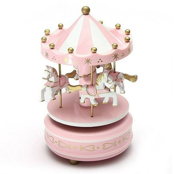 Nouvelle Arrivée Boîte à Musique Carrousel en Bois Jouets pour Enfants Cadeau Boîte à Musique à Remonter