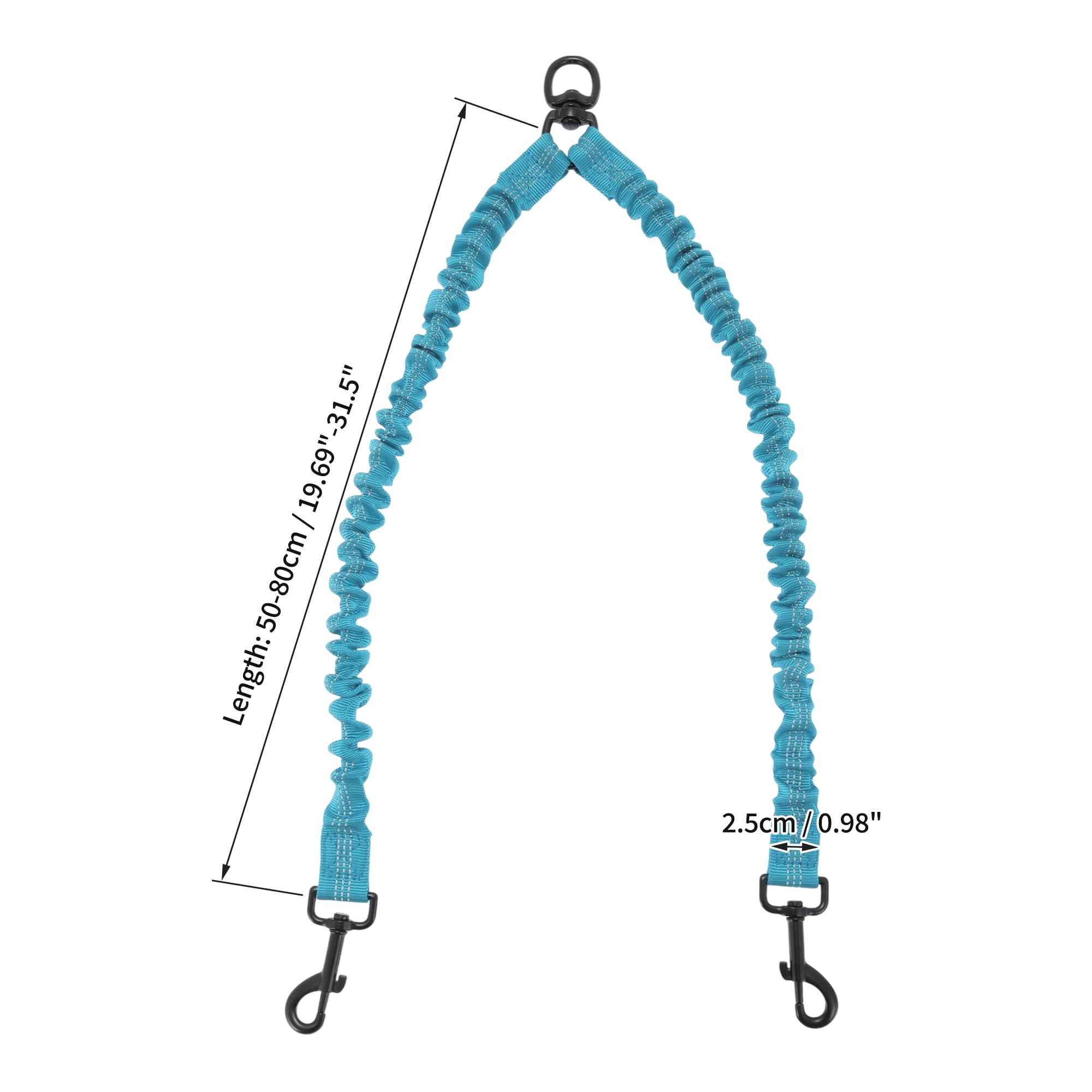 Unique Bargains Pet Double Dog Leash Reflective Dual Leash Light Blue