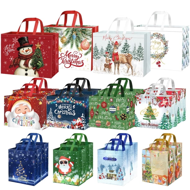 20 Bolsas Regalo Navideñas Xylitic en Tamaños Surtidos