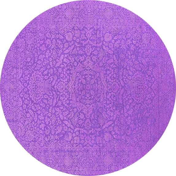 Ahgly Company Indoor Round Oriental Purple Industrial Area Rugs, 8' Round