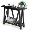 thumbnail image 2 of Pellebant Entryway Table Wood Console Table with Shelves Farmhouse Sofa Table,Black Wash, 2 of 8