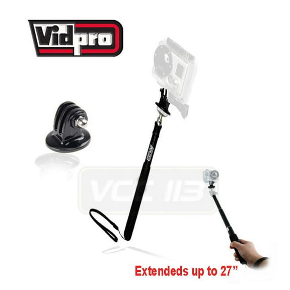 VIDPRO 27"” Extendable Handheld Monopod Pocket/Travel Size   Adap4  GoPro