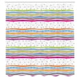 thumbnail image 3 of Ambesonne Striped Shower Curtain, Bows Hearts Dots Girly, 69"Wx84"L, Multicolor, 3 of 5