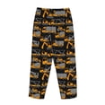 thumbnail image 3 of Lsque Yellow Excavator Print Women's Pajama Pants, Lounge Pant - Comfortable Home Wear,Elastic Waistband, Stylish Design-Small, 3 of 9