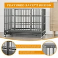 thumbnail image 3 of Waleaf 38 Inch Heavy Duty Dog Crate Cage with Wheels for Indoor, Large Dog Kennel with Removable Tray, 3 of 8