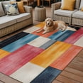thumbnail image 2 of Fsddascl Colorful Abstract Geo Outdoor Rug for Patio/Deck/Porch, Non-Slip Large Area Rug 4 x 6 Ft, Vintage Color Block Indoor Outdoor Rugs Washable Area Rugs, Reversible Camping Rug Carpet Runner, 2 of 5