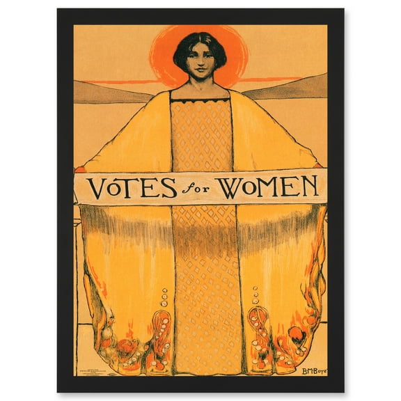 Votes For Women Suffrage 19th Amendment Vintage Poster Artwork Framed Wall Art Print A4