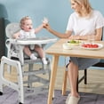 thumbnail image 2 of OLAKIDS 5 in 1 Baby High Chair, Convertible Toddler Table Chair Set, Rocking Chair, Multi-Function Seat with Lockable Universal Wheels, Adjustable Seat Back, Removable Trays (Grey), 2 of 8
