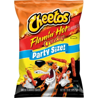 Cheetos Crunchy Cheese Flavored Snacks Flamin Hot Party Size 15 oz Bag