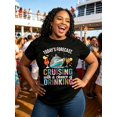 thumbnail image 3 of Today's Forecast Cruising With a Chance of Drinking T-Shirt, Women's Funny Cruise Vacation Graphic Tee, Cruise Ship Travel Shirt, Short Sleeve Crew Neck Top, 3 of 12