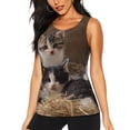 thumbnail image 1 of Fotbe Cat Family Blusas Sin Mangas para Mujer – Estilo Casual, Corte Suelto, Slim-Fit, Cuello Redondo Deportivo, Tops de Verano para Gimnasio y Yoga-XX-Large, 1 of 7