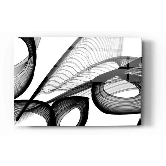 Epic Art 'Abstract Black and White 22-21' by Irena Orlov, Acrylic Glass Wall Art, 16"x24"