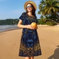 thumbnail image 4 of Lsque Elegant Dog Mandala Art Print Women's Casual Dress T-Shirt Summer Short Sleeve Scoop Neck Swing Dresses, 4 of 6