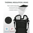 thumbnail image 4 of Insulated Water Bottle Carrier Bag with Adjustable Strap & Handle for 30oz 40oz Tumbler Cup Holder Pouch with Phone Pocket & Straw Cover, Black, 4 of 7