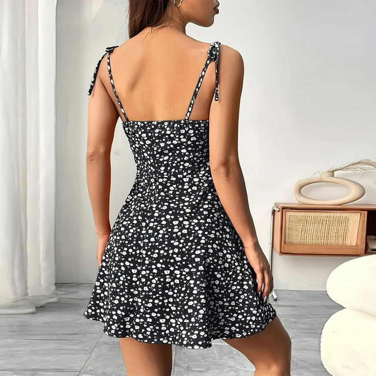 WTOBBY Women's Fashion Floral Print Waisted Spaghetti Strap Dress for Casual Summer Wear, Slim Fit and Elegant Design, Perfect for Evening Outings and Special Occasions,Black L - Walmart.com WTOBBY Women's Fashion Floral Print Waisted Spaghetti Strap Dress for Casual Summer Wear, Slim Fit and Elegant Design, Perfect for Evening Outings and Special Occasions,Black L - Walmart.com