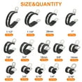 thumbnail image 2 of 140pcs Cable Clamps Assortment Kit, Stainless Steel Rubber Cushioned Insulated Clamp, 2 of 5
