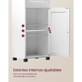 thumbnail image 4 of VASAGLE Mueble Baño, Armario Baño, Armario Alto, Compartimento Abierto, Puerta de Cristal, Estrecho, con Patas, Estantes Regulables en Altura, Ahorro de Espacio, Blanco Nube, 4 of 5