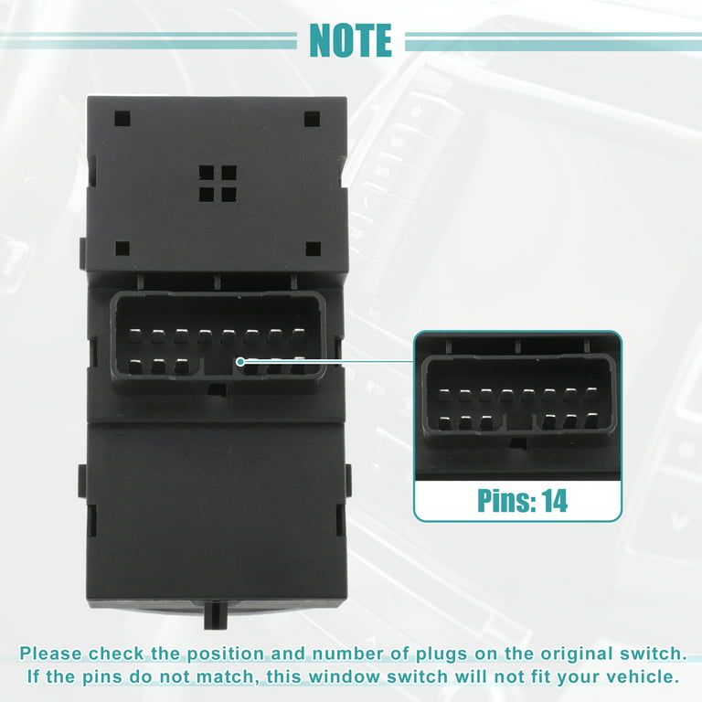 Unique Bargains Front Left Driver Side Master Power Window Switch for  Chevrolet Sonic 2012-2016 95188244 95460072 Black