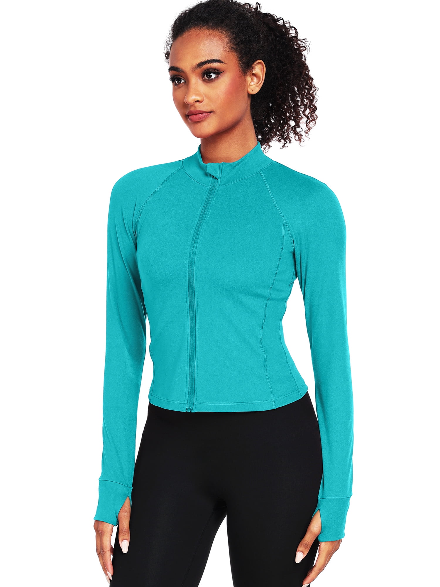 NELEUS Womens Athletic Jackets Zip Up Yoga Workout Jacket Short Coat Slim Fit With 2 Inner Pockets,Light Green,US Size XL