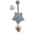 thumbnail image 1 of Designer Jewelry BJ099BLPI 925 Sterling Silver Wholesale Body Charm Blue, 1 of 1