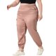 thumbnail image 1 of Pantalones cargo de satén para mujer de tallas grandes Agnes Orinda con cintura elástica y bolsillos, longitud hasta el tobillo, 4X, color rosa, 1 of 6