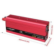 LVYUAN 2600 Watts Peak Power Inverter Modified Sine Wave DC 12V to AC 110V 120V Car Converter 2 AC Outlets + USB Adapter USB Charger for Car, RV, Camping & Home Backup Red