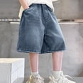 thumbnail image 2 of Jean Shorts Girls Ripped Boy Baggy Jorts High Waisted Wide Leg Loose Denim Shorts Jeans Pockets Hip Hop Skateboard Y2k Jorts Shorts for Kids, 2 of 7