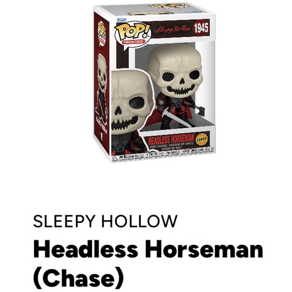 Funko Pop Vinyl Figure Headless Horseman Chase Sleepy Hollow 1945