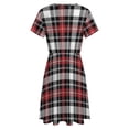 thumbnail image 5 of Tartan Texture Classic Women's Dress Short Sleeve Summer Sundress Summer Women Clothes, 5 of 7