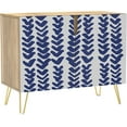 thumbnail image 3 of PixonSign Sideboard Buffet Cabinet, Kitchen Storage Cabinet with 2 Doors, Blue & White Geometric Paint Strokes, Cupboard Console Table for Dining Room - 35" L x 18" W x 29" H, 3 of 5