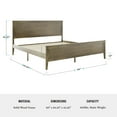thumbnail image 6 of Martha Stewart Corbin King Size Solid Wood Platform Bed with Wooden Headboard and Footboard, No Box Spring Needed, Brown Gray, 6 of 11