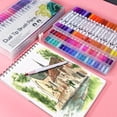 thumbnail image 3 of 12/24/36/48 Bolígrafos De Colores Marcadores De Arte Solubles En Agua Para Dibujar Plumones Doble Punta + Bolígrafos Fineliner Suministros Escolares, 3 of 4