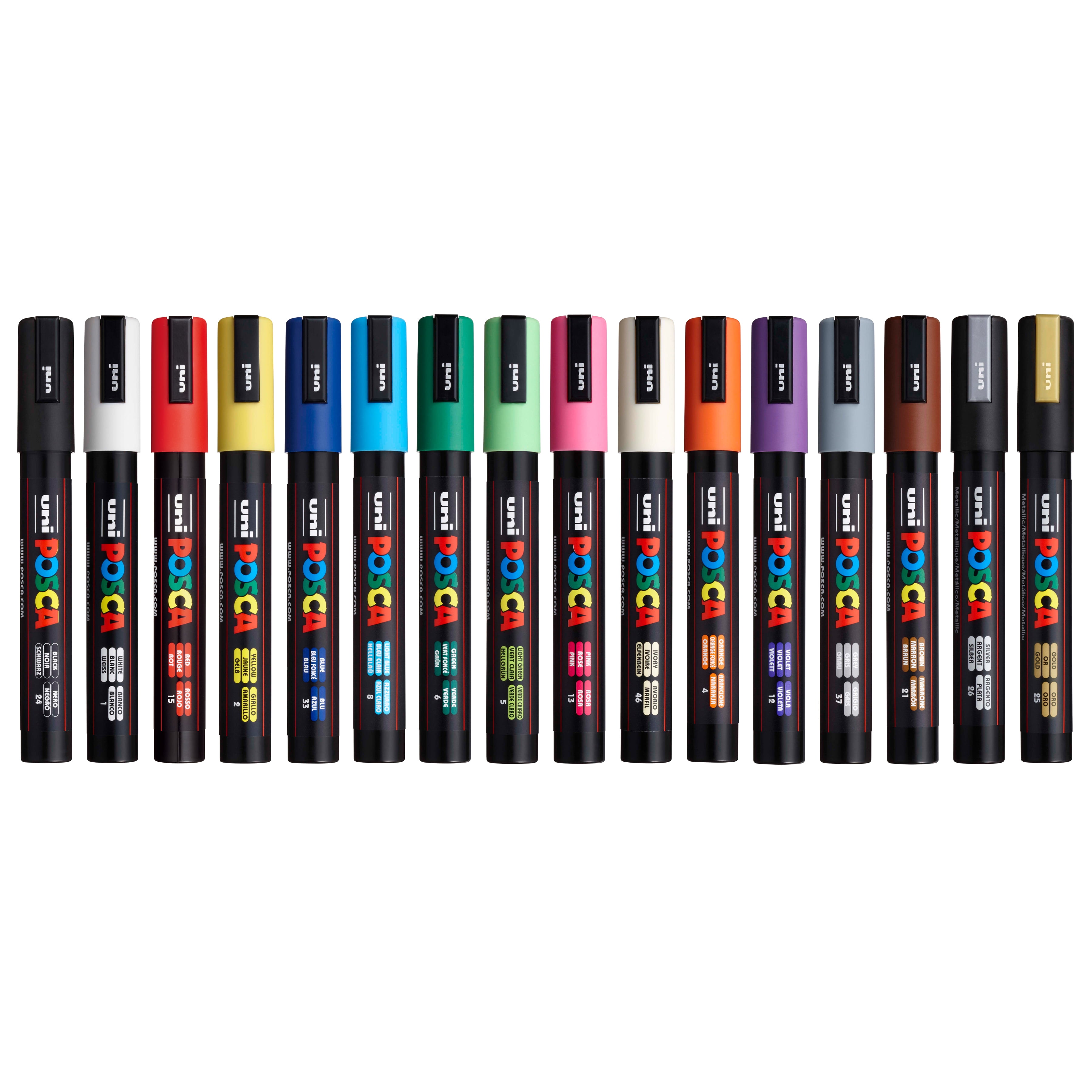 Posca Paint Marker Medium PC-5M Set of 6, Metallic Colors