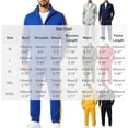 thumbnail image 3 of Men's 2 Piece Tracksuit Full Zip Stand Collar Jacket with Matching Long Pants Set Side Stripe Athletic Outfits, 3 of 8