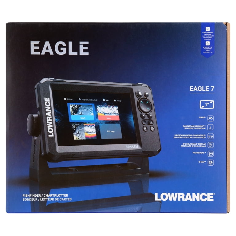 7" Lowrance EAGLE 7 SplitShot Fish Finder with IPS Screen C-Map