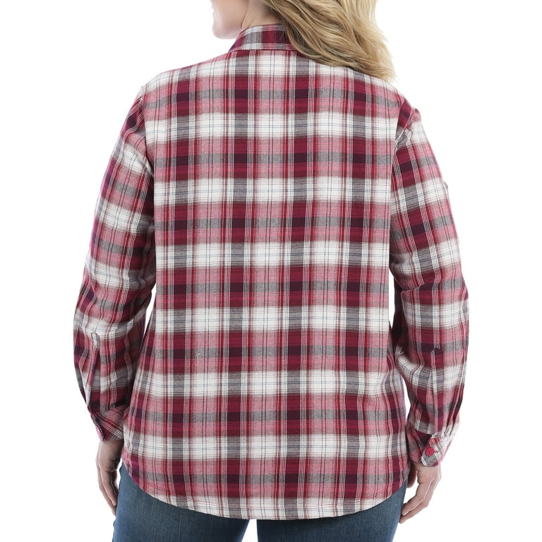 Lee Riders Women s Plus Fleece Lined Flannel Shirt Walmart