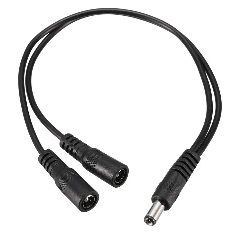 KLYNE- 2X Dc Power Cable 5.5Mm X 2.1Mm 1 Male To 2 Dual Female Splitter Led Light Strip